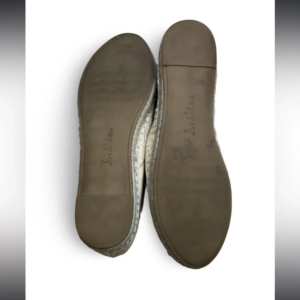 Sam Edelman Women's Kesia Loafer Flat Espadrille Beige Tan Crocodile, size 8.5